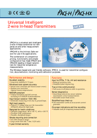 Thumbnail of document Data Sheet - IPAQ-H / IPAQ-HX Universal Programmable 2-Wire Transmitters